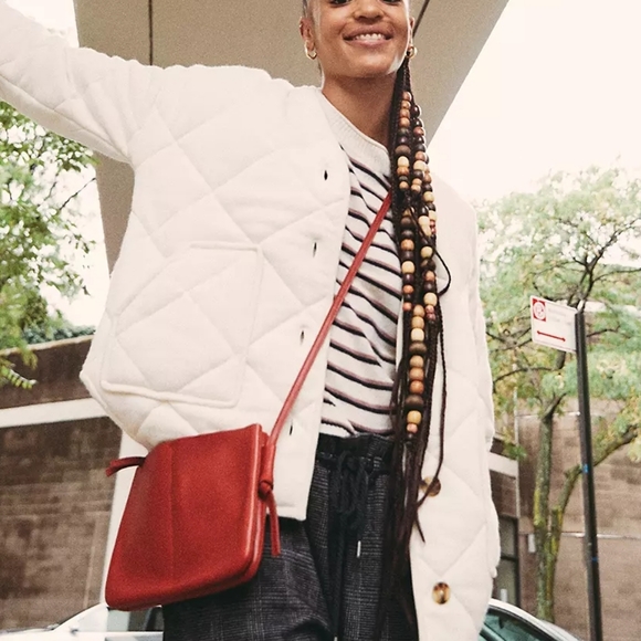 Madewell Quilted Sweater Jacket Merino Wool - Picture 5 of 11